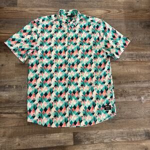 WeSC Oden Tropical Abstract Shirt Mens Lg Womens xl Parrot SS unisex‎ Streetwear